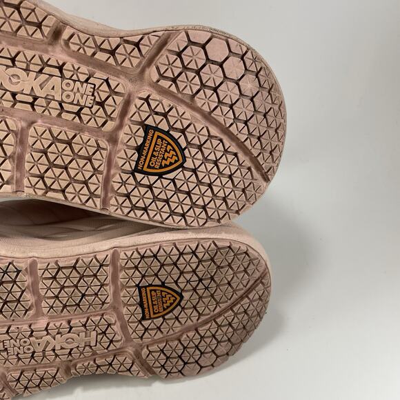 Hoka One One Bondi SR Womens Size 10 D Wide Leather Slip Resistant Peach Whip - Picture 9 of 11